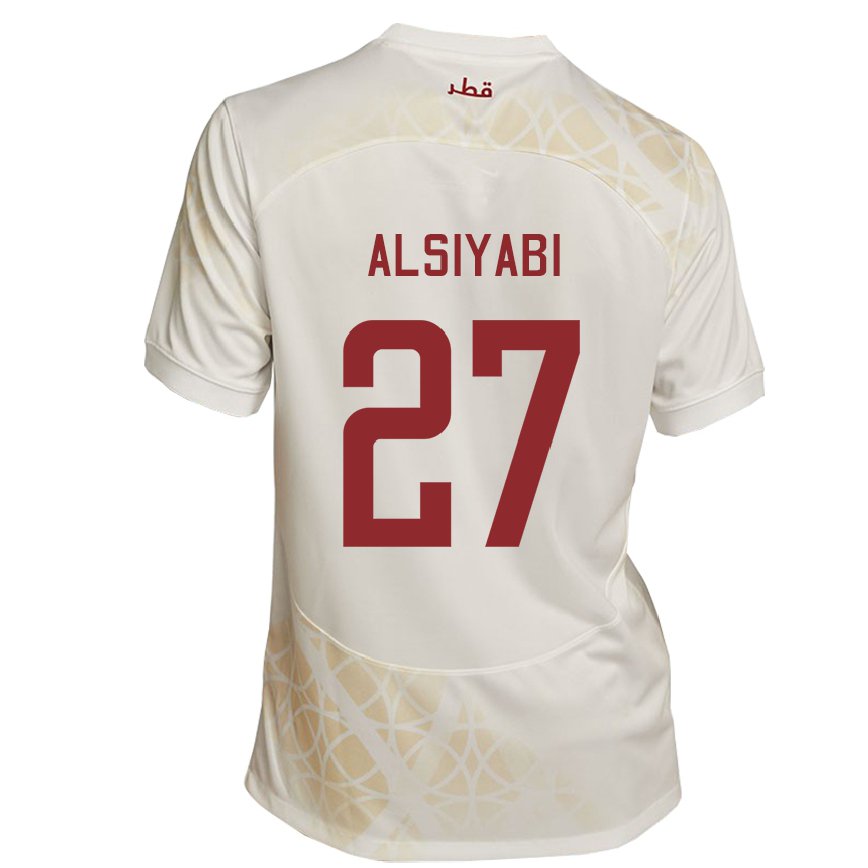 Niño Camiseta Catar Nasra Alsiyabi #27 Beis Dorado 2ª Equipación 22-24 Perú