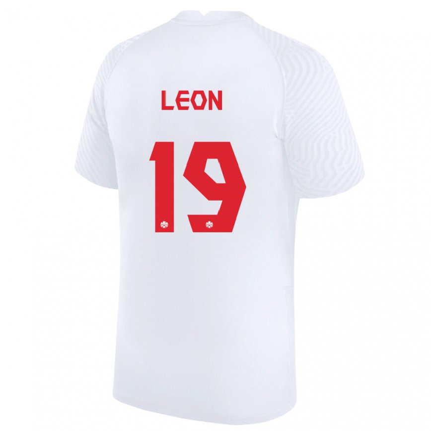 Niño Camiseta Canadá Adriana Leon #19 Blanco 2ª Equipación 22-24 Perú