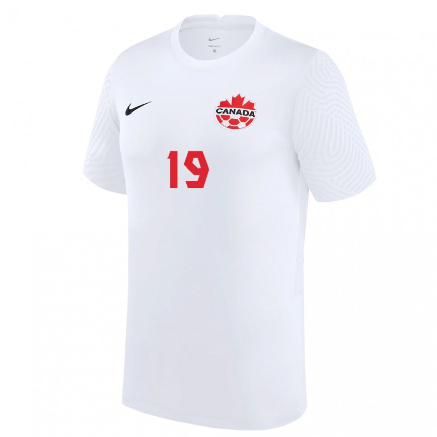 Niño Camiseta Canadá Adriana Leon #19 Blanco 2ª Equipación 22-24 Perú