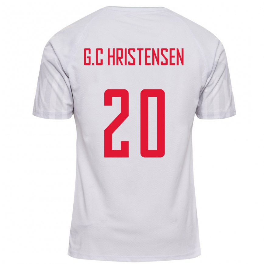 Niño Camiseta Dinamarca Gustav Christensen #20 Blanco 2ª Equipación 22-24 Perú