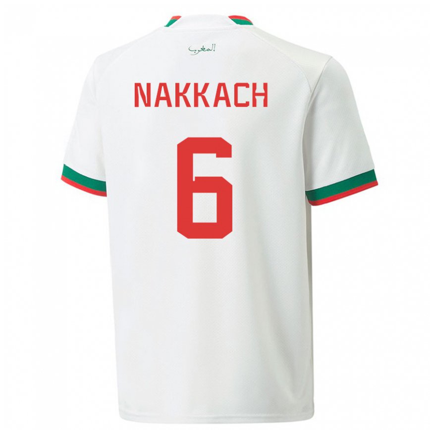 Niño Camiseta Marruecos Elodie Nakkach #6 Blanco 2ª Equipación 22-24 Perú