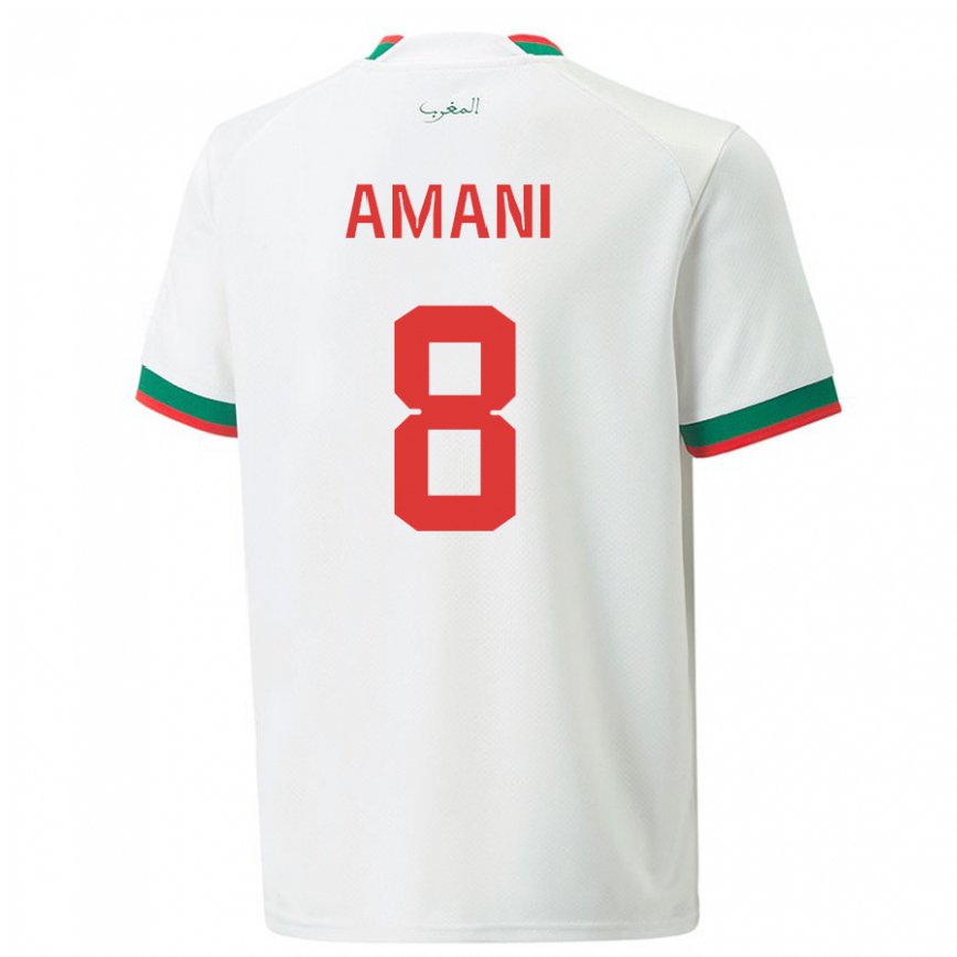 Niño Camiseta Marruecos Salma Amani #8 Blanco 2ª Equipación 22-24 Perú