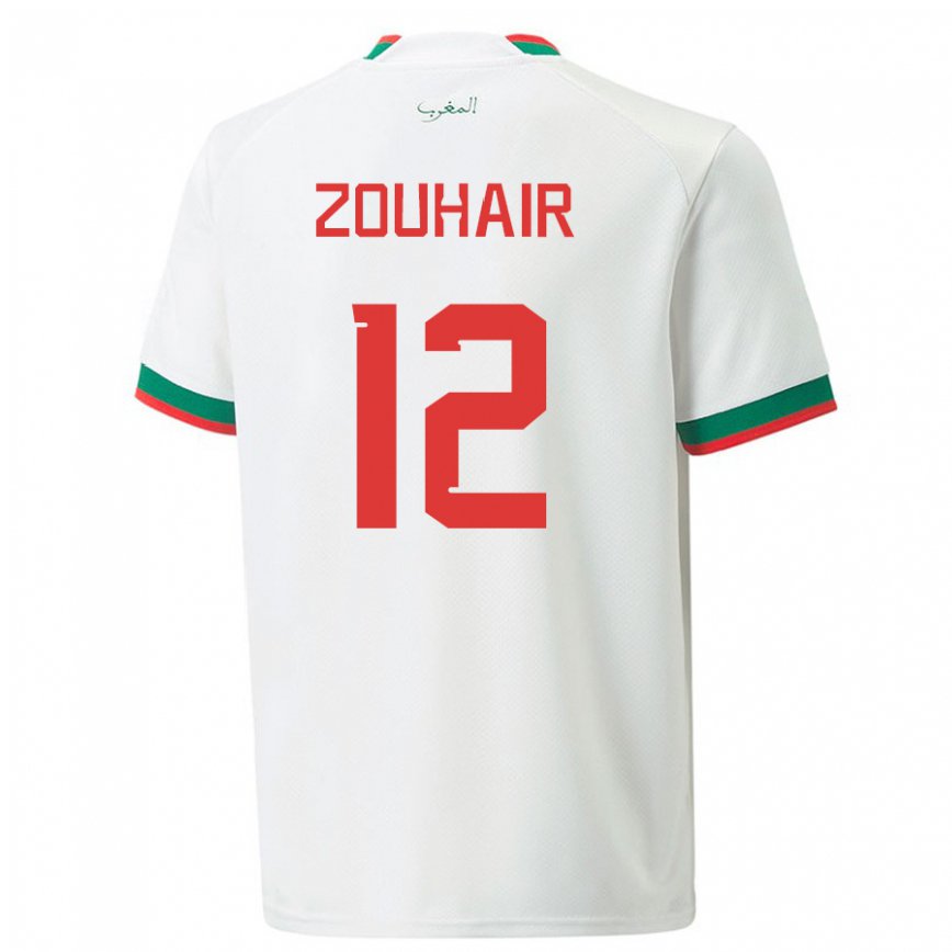 Niño Camiseta Marruecos Assia Zouhair #12 Blanco 2ª Equipación 22-24 Perú