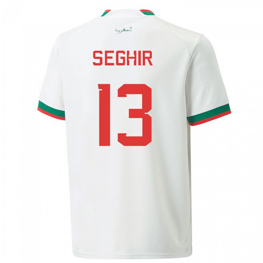 Niño Camiseta Marruecos Sabah Seghir #13 Blanco 2ª Equipación 22-24 Perú