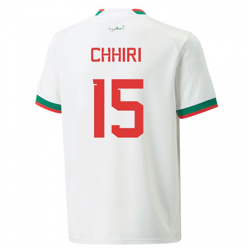 Niño Camiseta Marruecos Ghizlane Chhiri #15 Blanco 2ª Equipación 22-24 Perú