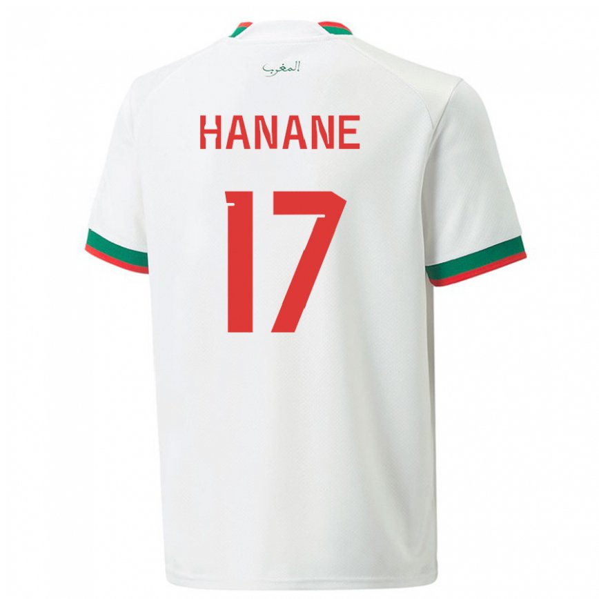 Niño Camiseta Marruecos Hanane Ait El Haj #17 Blanco 2ª Equipación 22-24 Perú