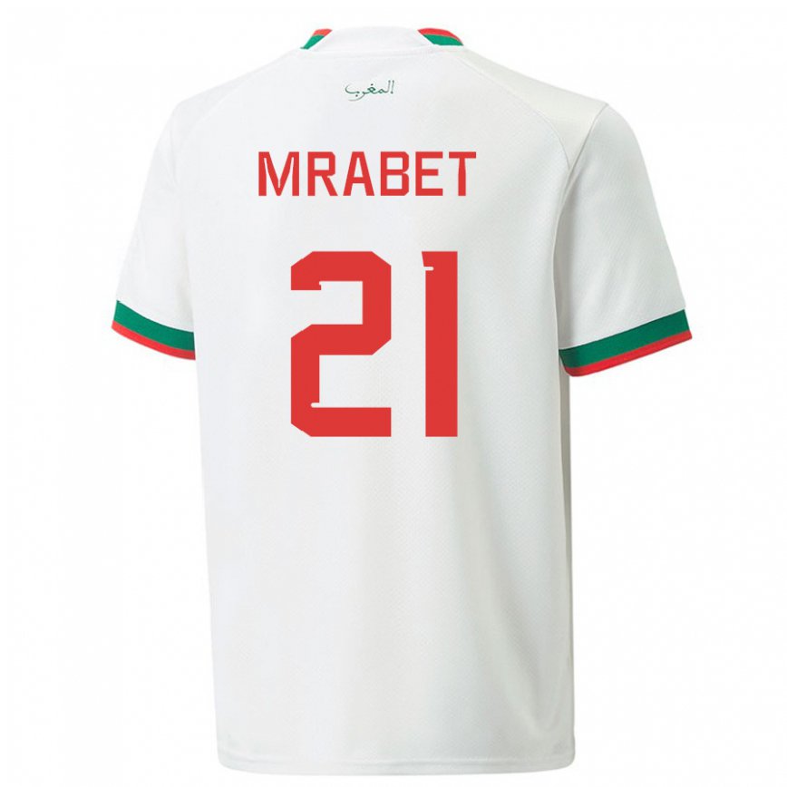 Niño Camiseta Marruecos Yasmin Mrabet #21 Blanco 2ª Equipación 22-24 Perú