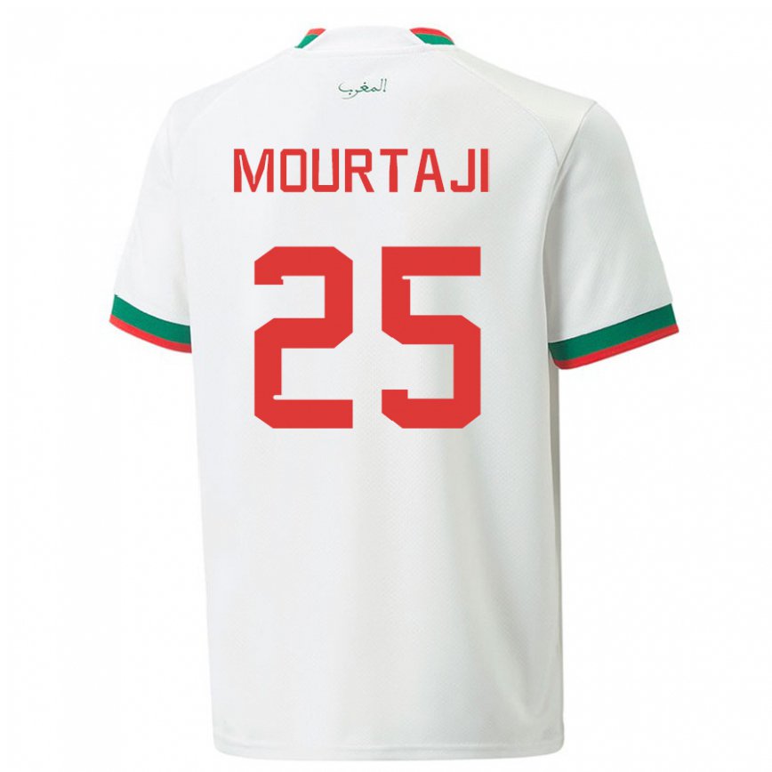 Niño Camiseta Marruecos Chaymaa Mourtaji #25 Blanco 2ª Equipación 22-24 Perú