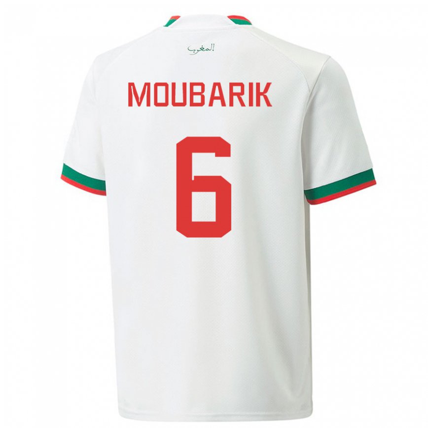 Niño Camiseta Marruecos El Mehdi Moubarik #6 Blanco 2ª Equipación 22-24 Perú