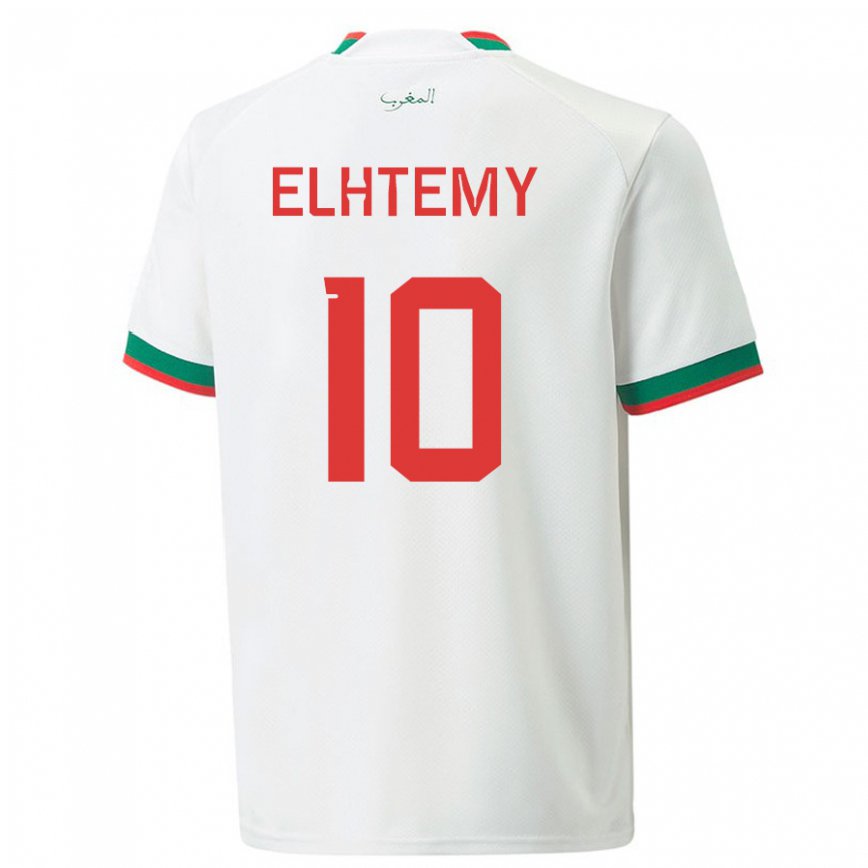 Niño Camiseta Marruecos Mountassir Elhtemy #10 Blanco 2ª Equipación 22-24 Perú