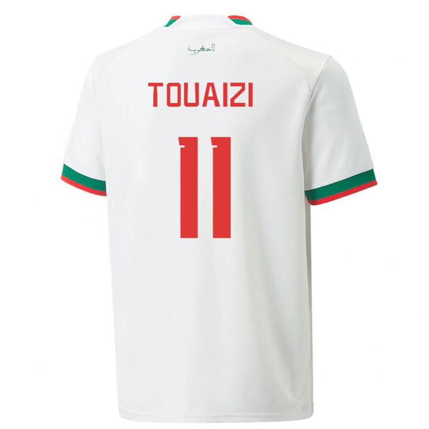 Niño Camiseta Marruecos Nabil Touaizi #11 Blanco 2ª Equipación 22-24 Perú