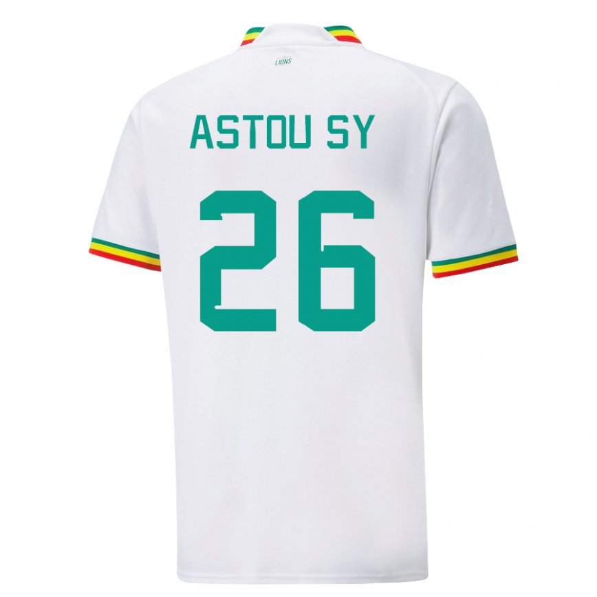 Hombre Camiseta Senegal Astou Sy #26 Blanco 1ª Equipación 22-24 Perú