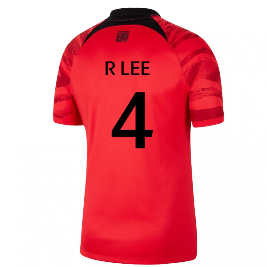 Hombre Camiseta Corea Del Sur Lee Rim #4 Negro Rojo 1ª Equipación 22-24 Perú