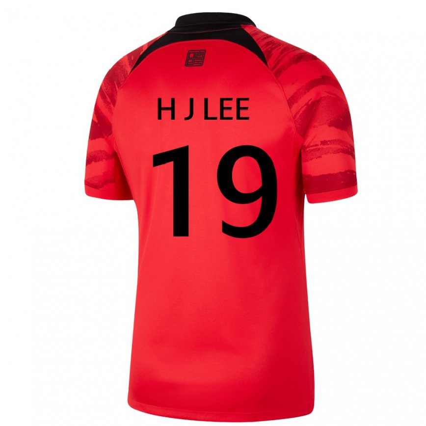 Hombre Camiseta Corea Del Sur Lee Hyun Jun #19 Negro Rojo 1ª Equipación 22-24 Perú