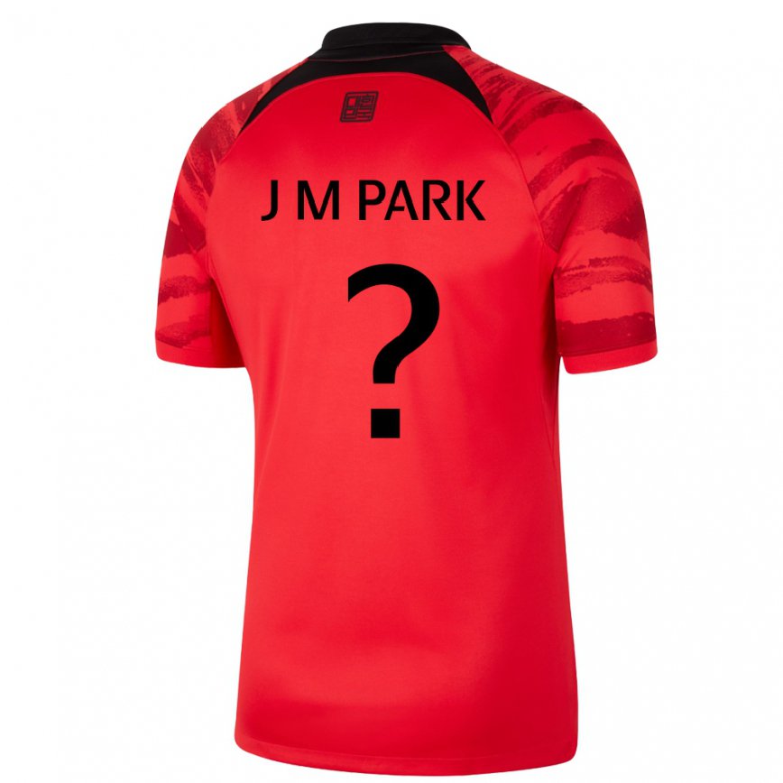 Hombre Camiseta Corea Del Sur Park Jun Min #0 Negro Rojo 1ª Equipación 22-24 Perú