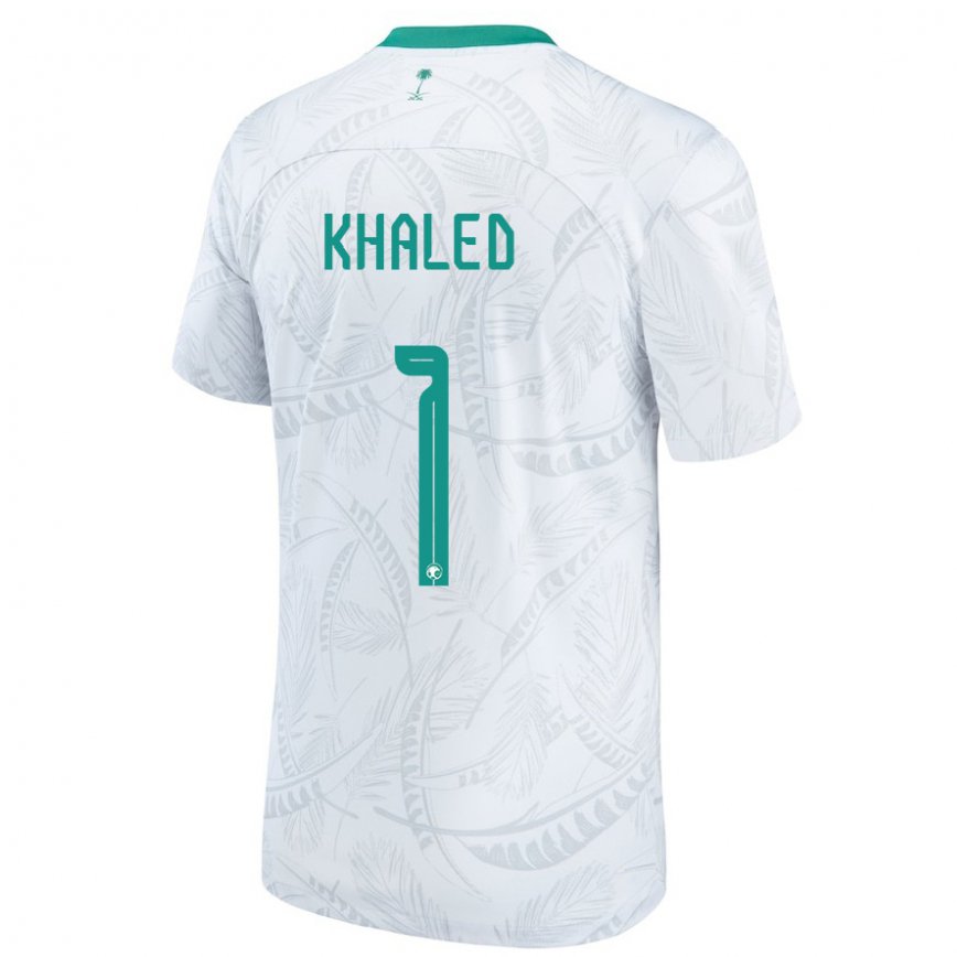 Hombre Camiseta Arabia Saudita Sarah Khaled #1 Blanco 1ª Equipación 22-24 Perú