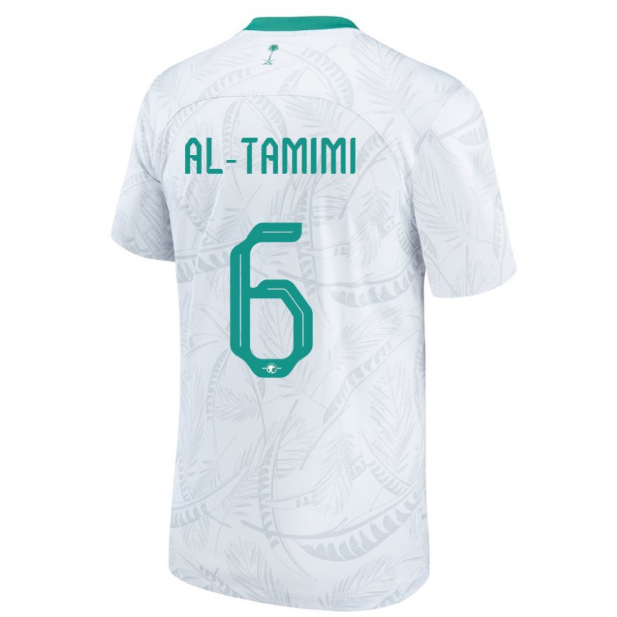 Hombre Camiseta Arabia Saudita Maryam Al Tamimi #6 Blanco 1ª Equipación 22-24 Perú