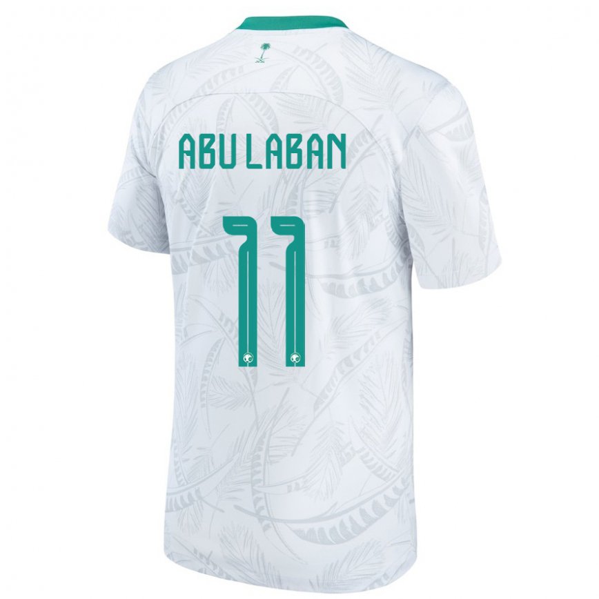 Hombre Camiseta Arabia Saudita Dalia Abu Laban #11 Blanco 1ª Equipación 22-24 Perú