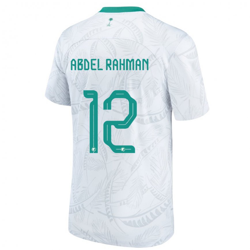 Hombre Camiseta Arabia Saudita Mona Abdel Rahman #12 Blanco 1ª Equipación 22-24 Perú