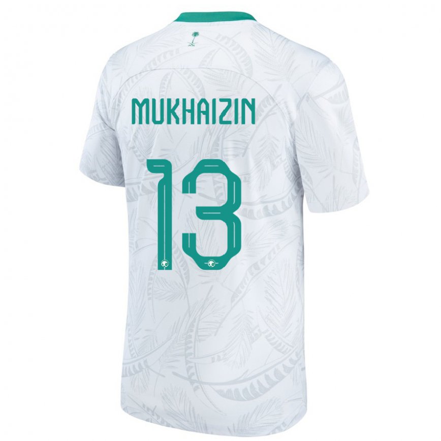 Hombre Camiseta Arabia Saudita Raghad Mukhaizin #13 Blanco 1ª Equipación 22-24 Perú