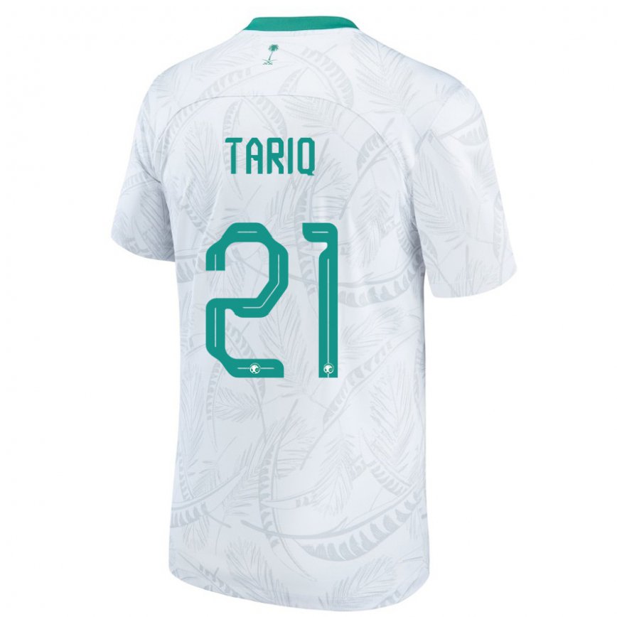 Hombre Camiseta Arabia Saudita Juri Tariq #21 Blanco 1ª Equipación 22-24 Perú