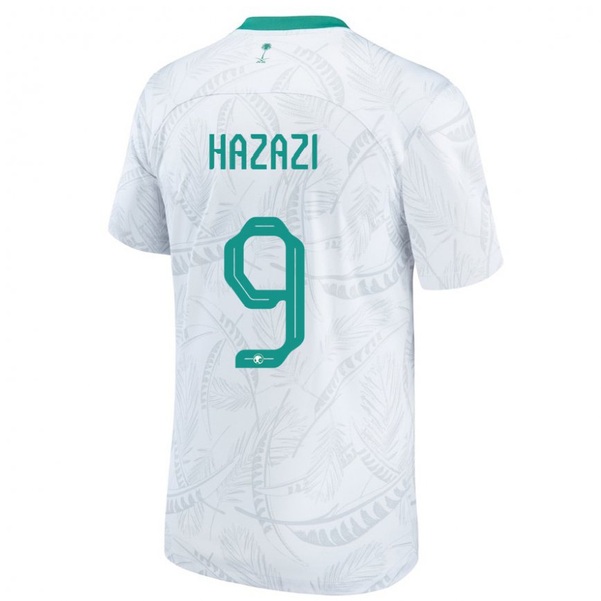 Hombre Camiseta Arabia Saudita Sulaiman Hazazi #9 Blanco 1ª Equipación 22-24 Perú