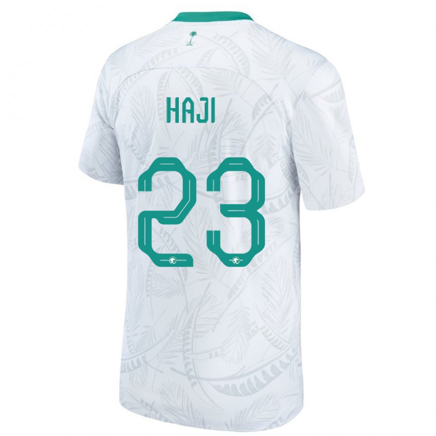 Hombre Camiseta Arabia Saudita Talal Haji #23 Blanco 1ª Equipación 22-24 Perú