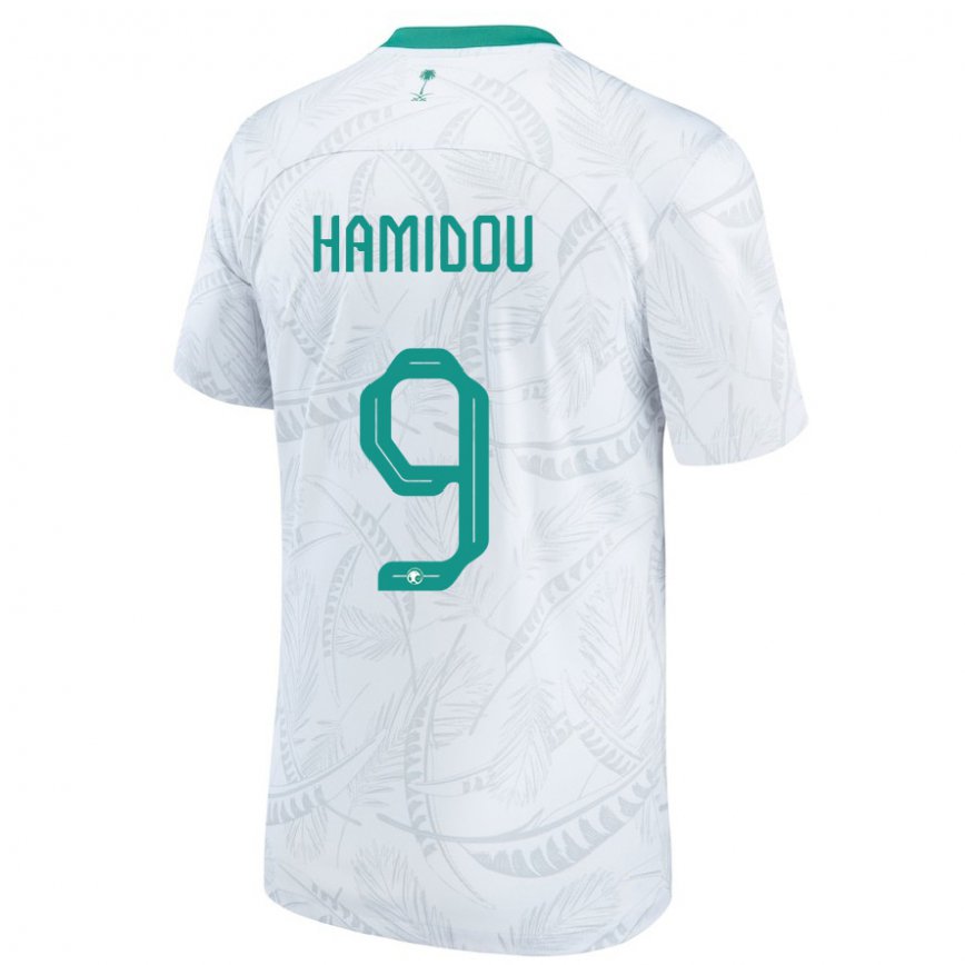 Hombre Camiseta Arabia Saudita Rayane Hamidou #9 Blanco 1ª Equipación 22-24 Perú