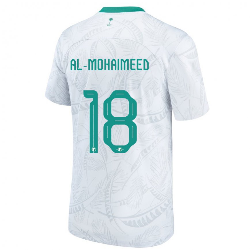 Hombre Camiseta Arabia Saudita Samer Al Mohaimeed #18 Blanco 1ª Equipación 22-24 Perú