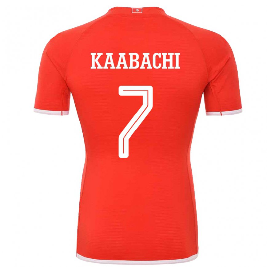 Hombre Camiseta Túnez Ella Kaabachi #7 Rojo 1ª Equipación 22-24 Perú