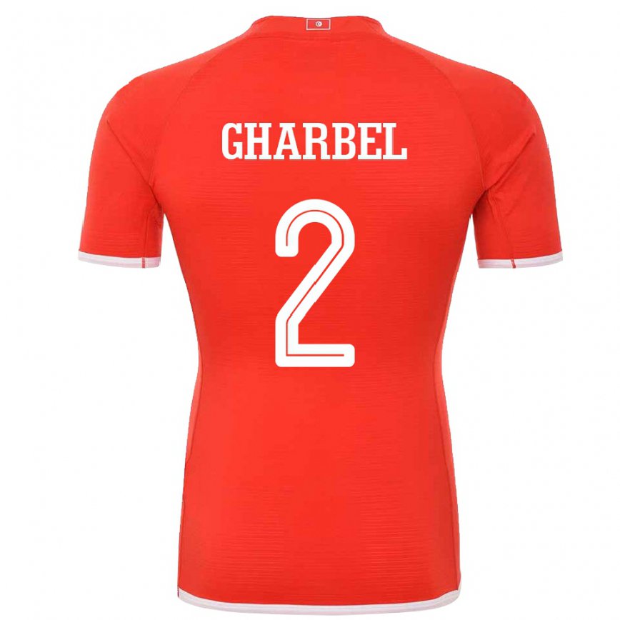 Hombre Camiseta Túnez Mahmoud Gharbel #2 Rojo 1ª Equipación 22-24 Perú