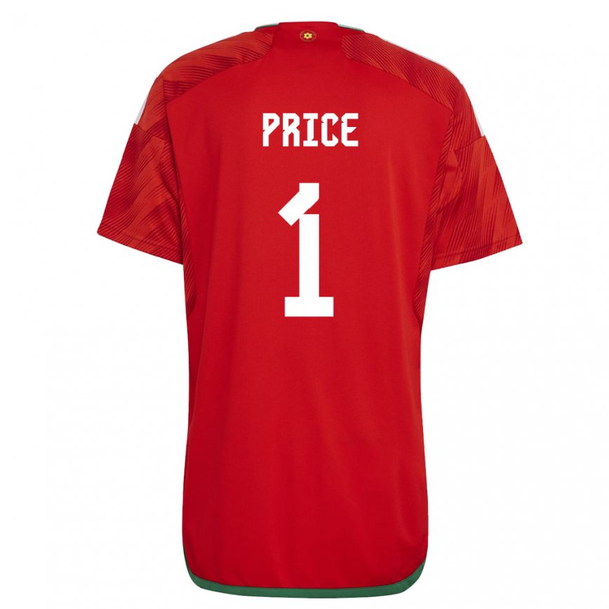 Hombre Camiseta Gales Jo Price #1 Rojo 1ª Equipación 22-24 Perú