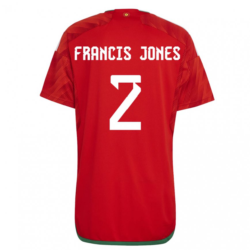 Hombre Camiseta Gales Maria Francis Jones #2 Rojo 1ª Equipación 22-24 Perú