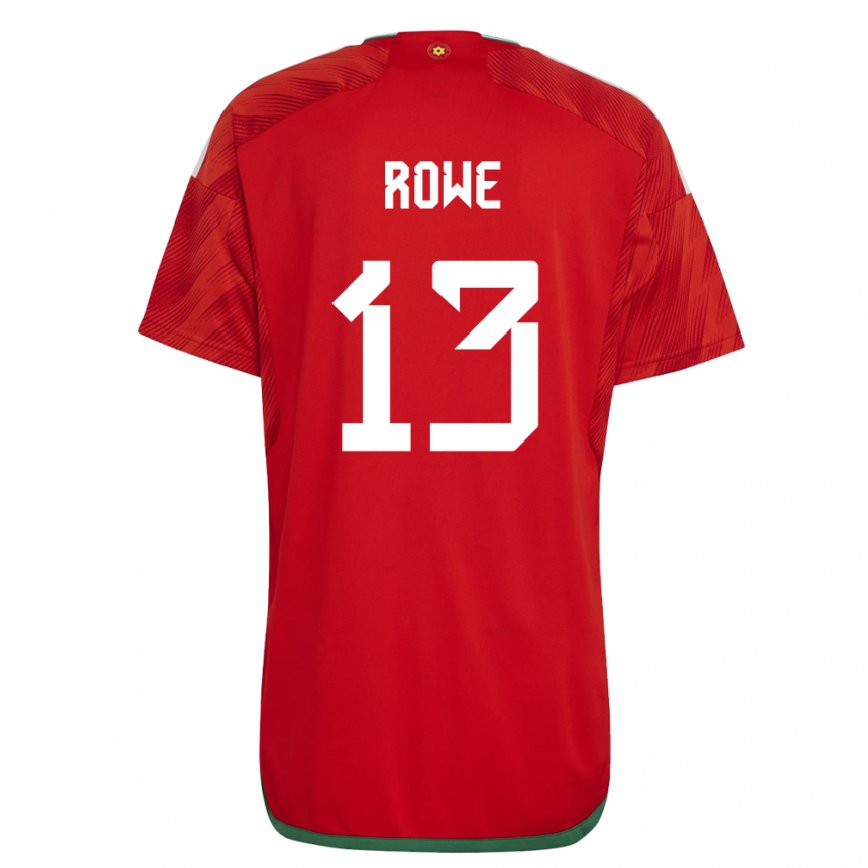 Hombre Camiseta Gales Rachel Rowe #13 Rojo 1ª Equipación 22-24 Perú