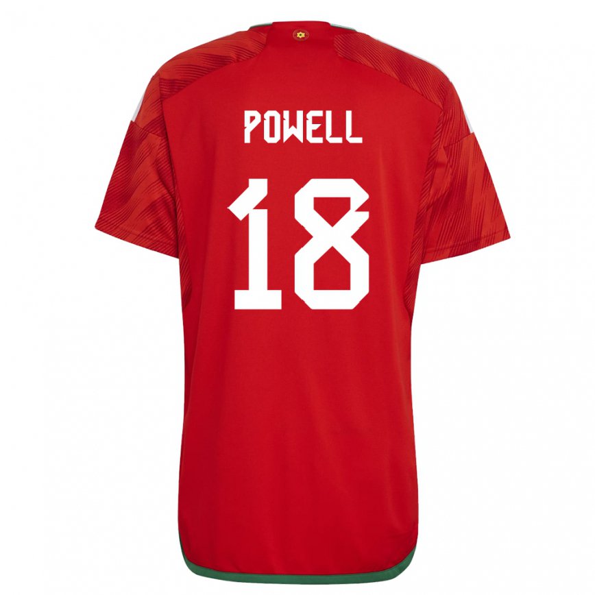 Hombre Camiseta Gales Ella Powell #18 Rojo 1ª Equipación 22-24 Perú