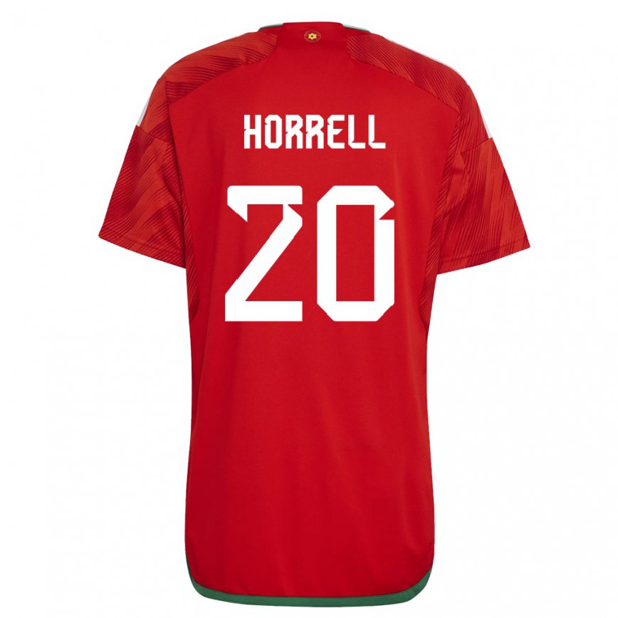 Hombre Camiseta Gales Grace Horrell #20 Rojo 1ª Equipación 22-24 Perú