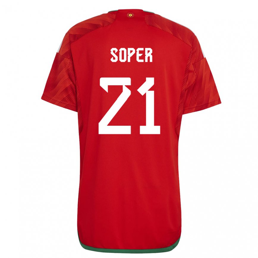 Hombre Camiseta Gales Poppy Soper #21 Rojo 1ª Equipación 22-24 Perú