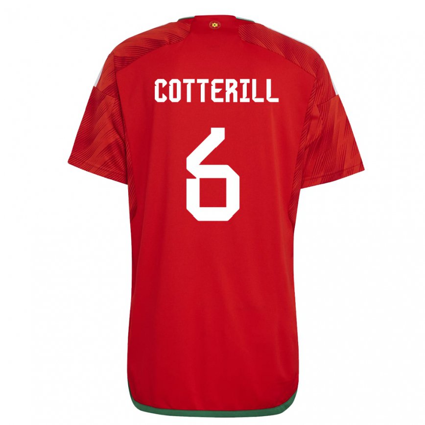 Hombre Camiseta Gales Joel Cotterill #6 Rojo 1ª Equipación 22-24 Perú