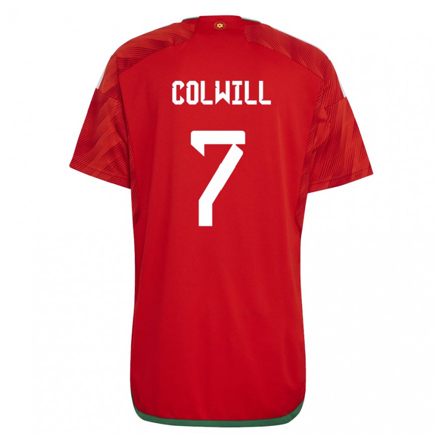 Hombre Camiseta Gales Joel Colwill #7 Rojo 1ª Equipación 22-24 Perú