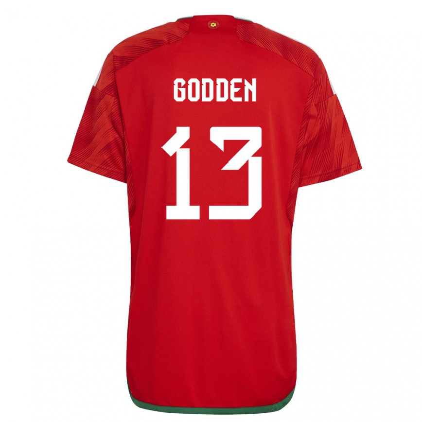 Hombre Camiseta Gales Scott Godden #13 Rojo 1ª Equipación 22-24 Perú