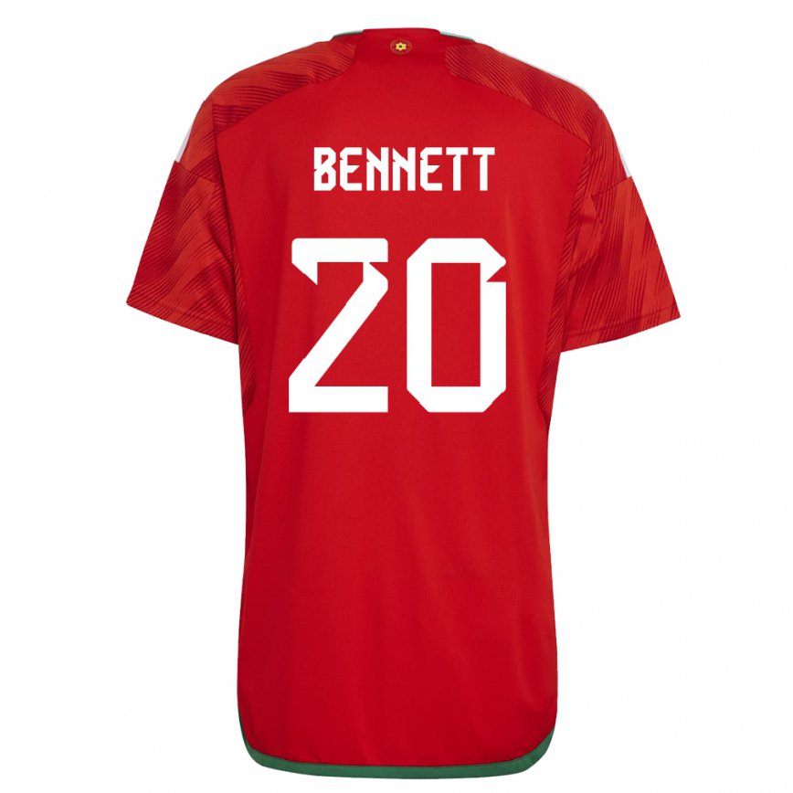 Hombre Camiseta Gales Aaron Bennett #20 Rojo 1ª Equipación 22-24 Perú