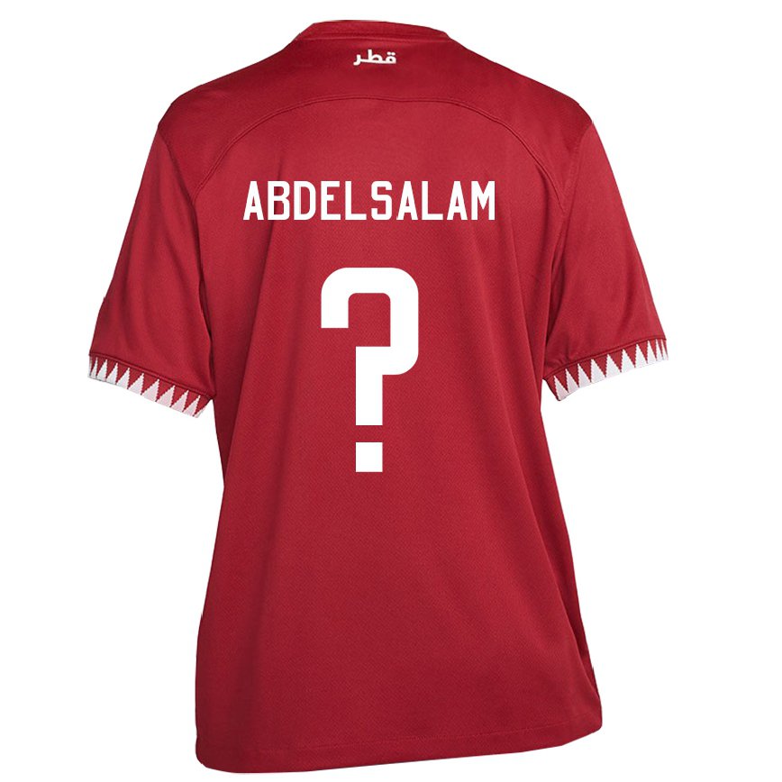 Hombre Camiseta Catar Nasser Abdelsalam #0 Granate 1ª Equipación 22-24 Perú