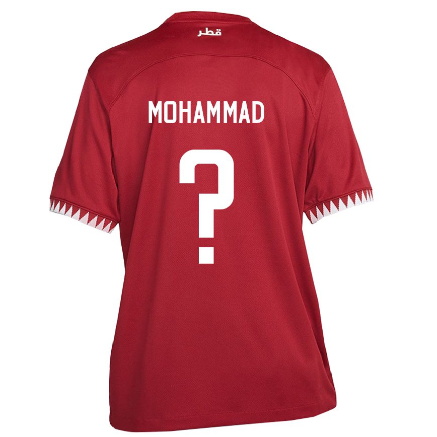 Hombre Camiseta Catar Khaled Mohammad #0 Granate 1ª Equipación 22-24 Perú