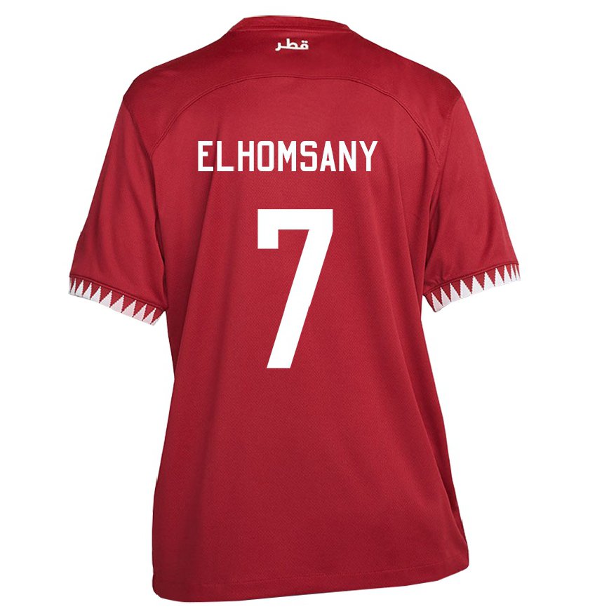 Hombre Camiseta Catar Yasmeen Elhomsany #7 Granate 1ª Equipación 22-24 Perú