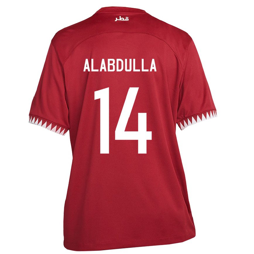 Hombre Camiseta Catar Moudhi Alabdulla #14 Granate 1ª Equipación 22-24 Perú