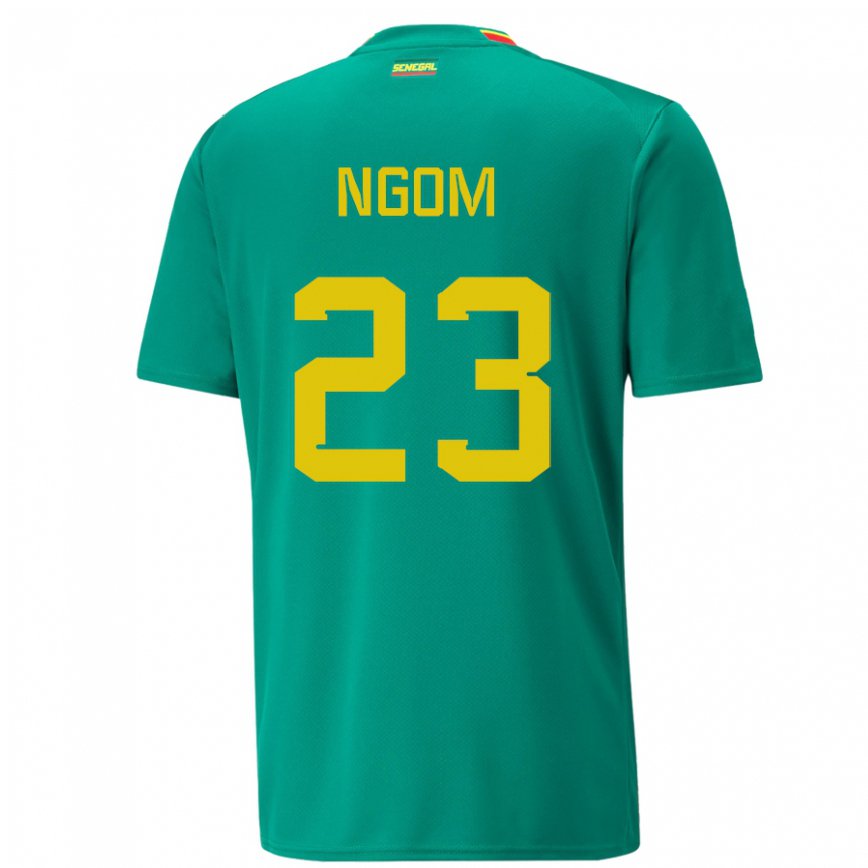 Hombre Camiseta Senegal Astou Ngom #23 Verde 2ª Equipación 22-24 Perú