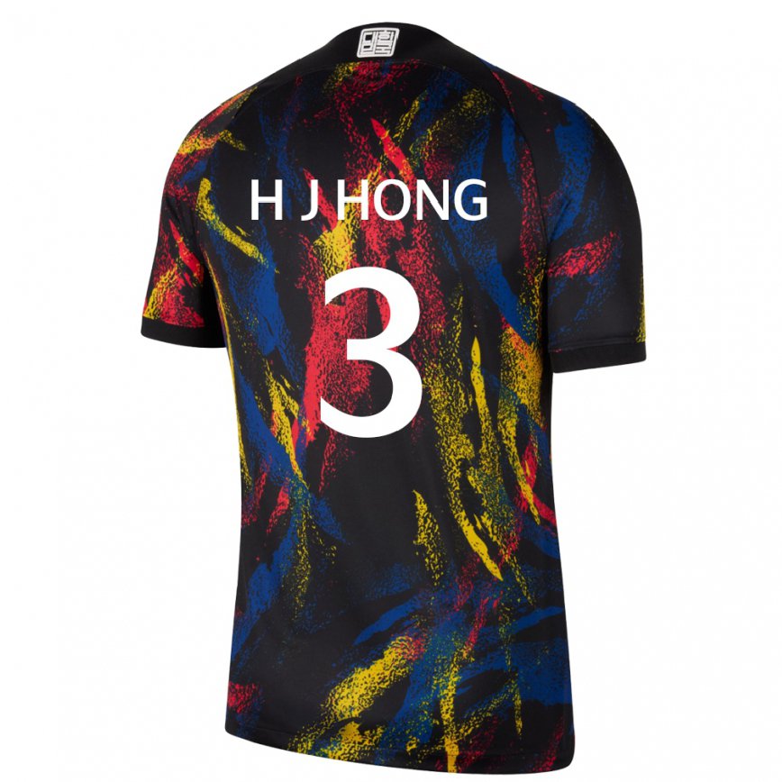 Hombre Camiseta Corea Del Sur Hong Hye Ji #3 Multicolor 2ª Equipación 22-24 Perú