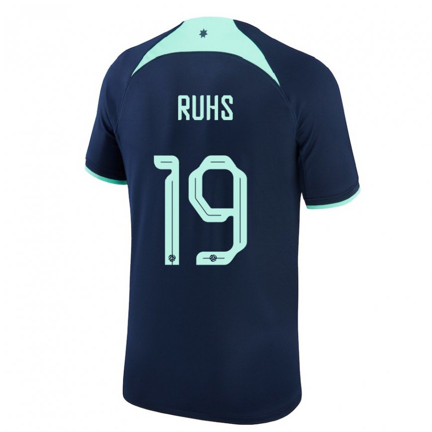 Hombre Camiseta Australia Michael Ruhs #19 Azul Oscuro 2ª Equipación 22-24 Perú