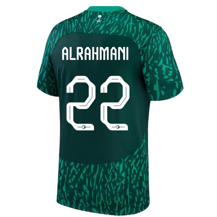 Hombre Camiseta Arabia Saudita Saleh Alrahmani #22 Verde Oscuro 2ª Equipación 22-24 Perú