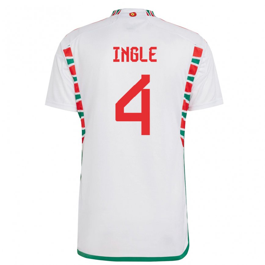 Hombre Camiseta Gales Sophie Ingle #4 Blanco 2ª Equipación 22-24 Perú